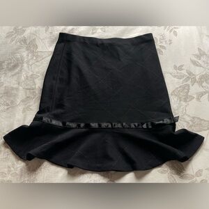 NWT Vintage Express Black Ribbon Trim Mini Skirt Small Office Siren Goth 90s Y2K